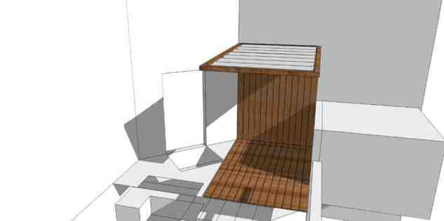 Veranda et jardin: terrasse en bois et pose d'un toit en verre - 1